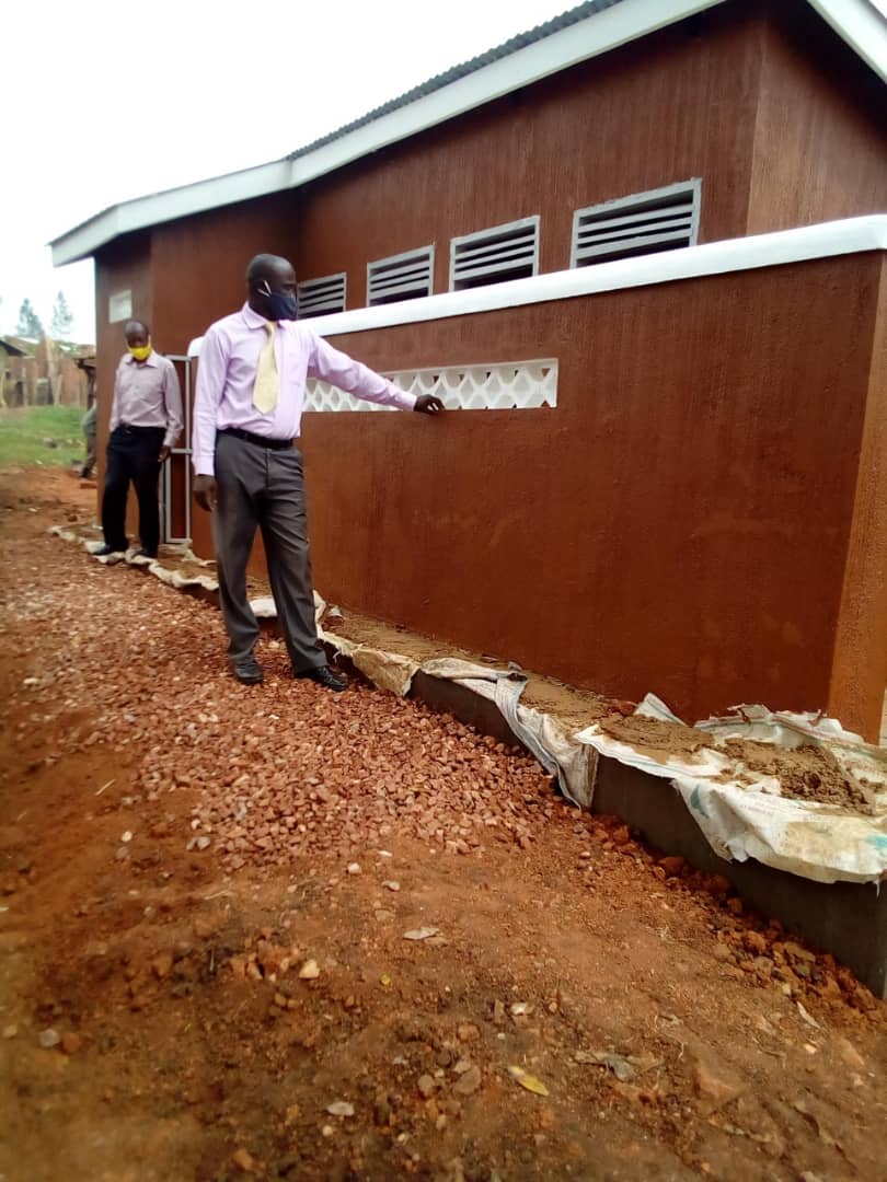 A 5 stance line pit latrine that was constructed by the District at the Kanyarugiri Market has been completed. Photo by Sylas Byaruhanga